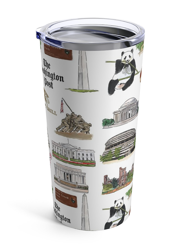 Iconic Washington DC Watercolor 20 ounce Stainless Steel Tumbler