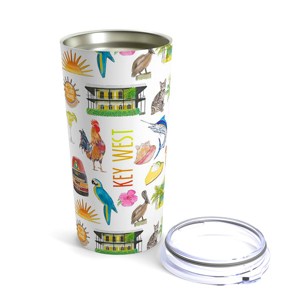 Iconic Key West Watercolor 20 ounce Stainless Steel Tumbler