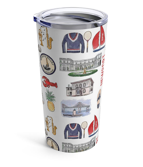 Iconic Newport, RI Watercolor 20 ounce Stainless Steel Tumbler