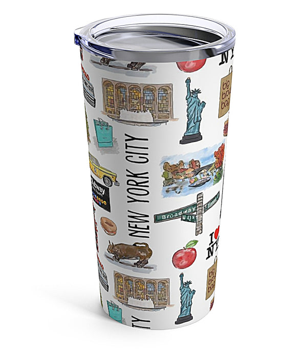 Iconic New York City Watercolor 20 ounce Stainless Steel Tumbler