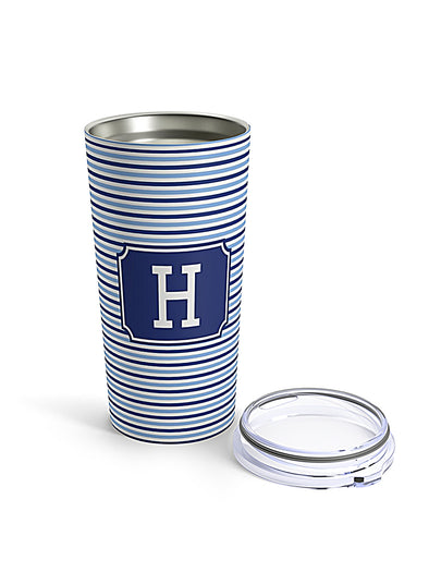 Blue Pinstripe 20 ounce Stainless Steel Tumbler