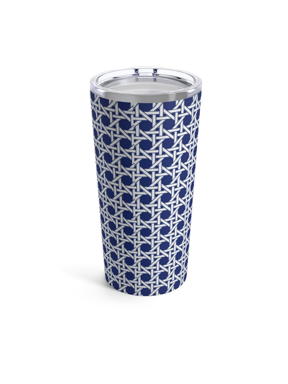 Navy Trellis 20 ounce Stainless Steel Tumbler