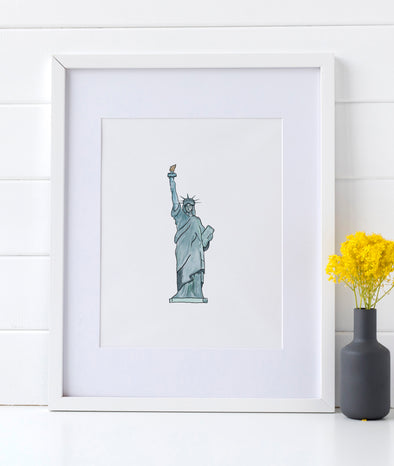 Statue of Liberty watercolor art print (unframed)