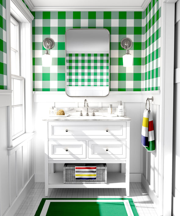 Green Gingham Wallpaper