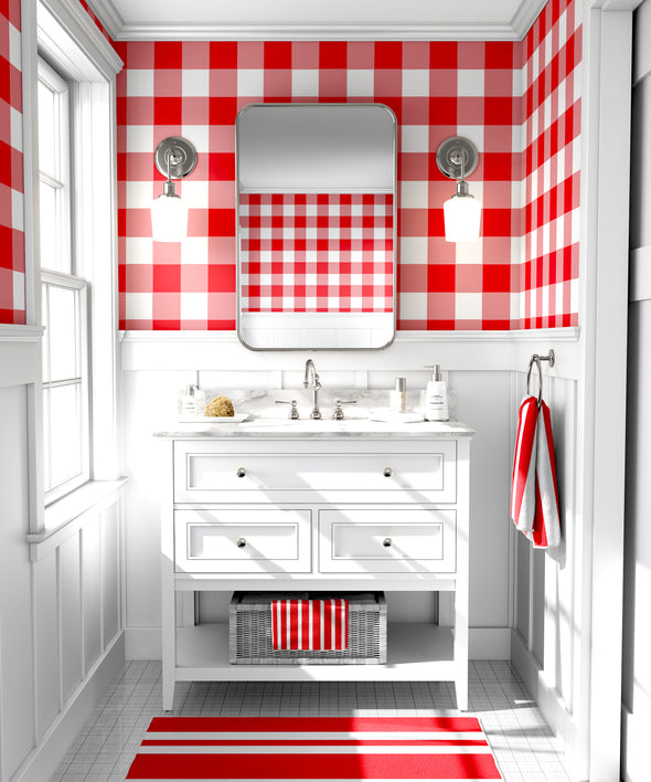 Red Gingham Wallpaper